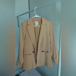 H&M blazer color beige, size-3XS